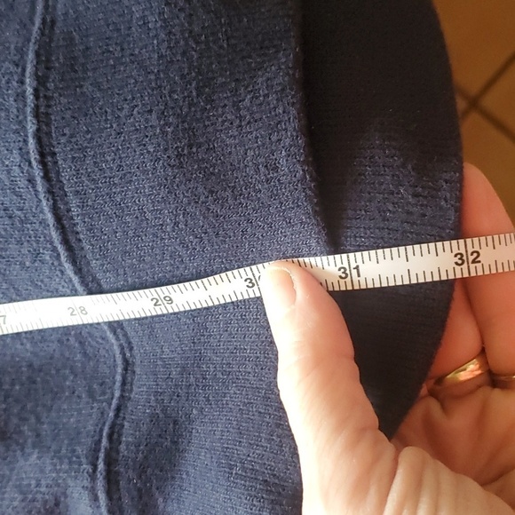 Lands' End 1/4 zip Blue & Red Striped Pullover Sz. L/T 42/44 Sweater - Picture 10 of 10